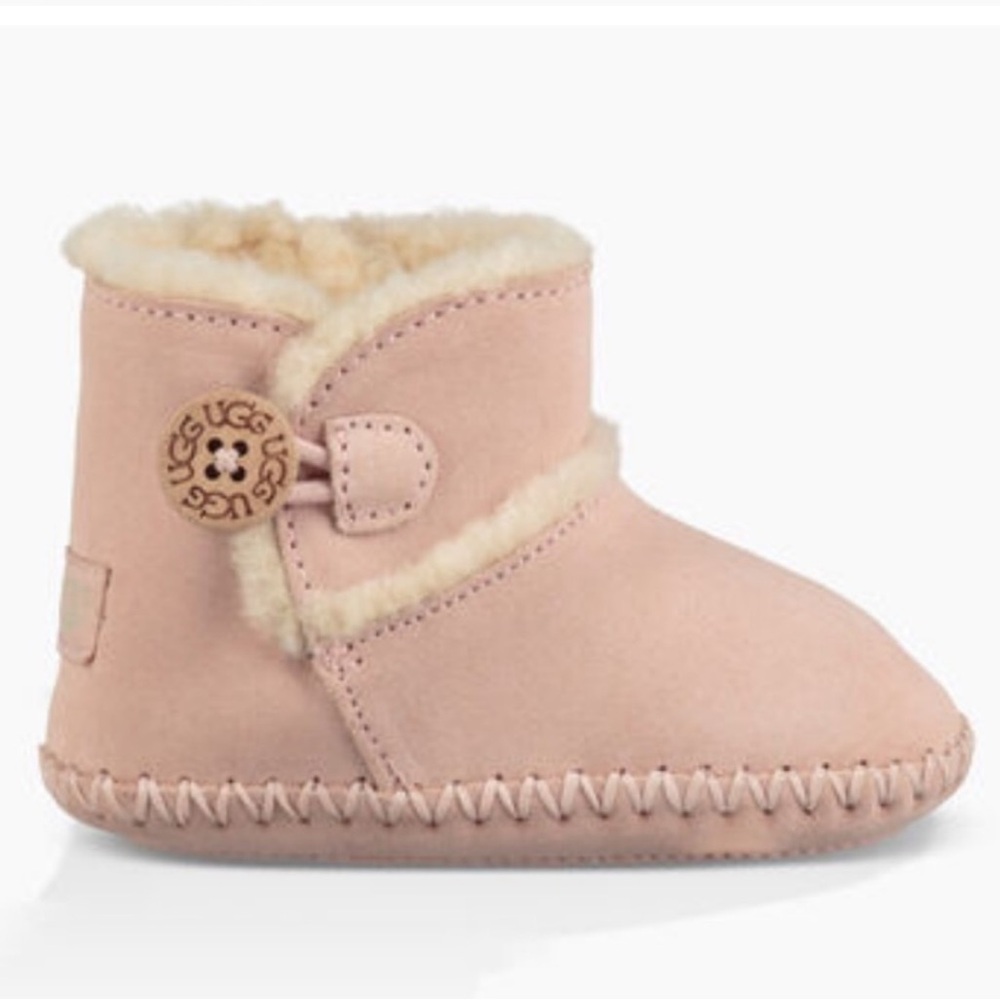 UGG LEMMY II PINK BOOTIES INFANT BOOTS SIZE 2/3 ( 6-12 M )